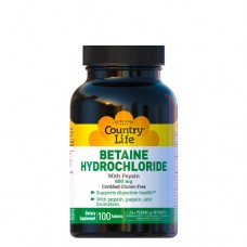 Country Life, Betaine Hydrochloride with Pepsin, 600 mg, 100 Tablets