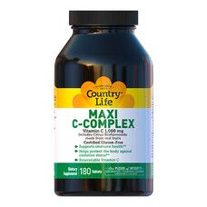 Country Life, Maxi C-Complex, 1,000 mg, 180 Tablets