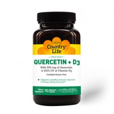 Country Life, Quercetin + D3, 90 Vegetarian Capsules Country Life, Quercetin + D3, 90 Vegetarian Capsules