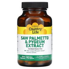 Country Life, Saw Palmetto & Pygeum Extract, 90 Vegan Capsules Country Life, Saw Palmetto & Pygeum Extract, 90 Vegan Capsules