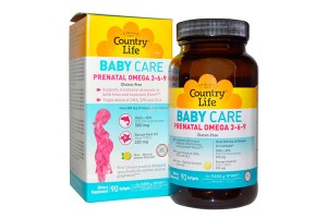 Country Life, Baby Care, Prenatal Omega 3-6-9, Natural Lemon, 90 Softgels Country Life, Baby Care, Prenatal Omega 3-6-9, Natural Lemon, 90 Softgels