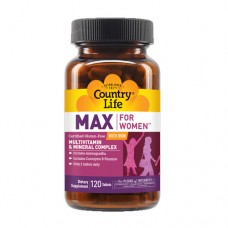 Country Life, Max for Women, Multivitamin & Mineral Complex, 120 Vegetarian Capsules Country Life, Max for Women, Multivitamin & Mineral Complex, 120 Vegetarian Capsules