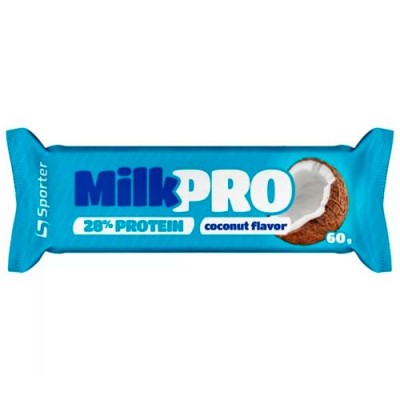 Батончик Sporter MILK PRO 28% protein зі смаком кокосу (1/24) 60 г