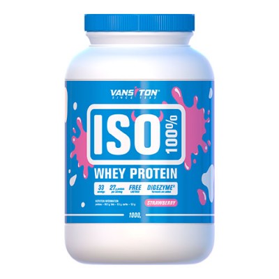 Сироватковий ізолят Ізо ВЕЙ (ISO Whey) 1 кг Полуниця ТМ Вансітон / Vansiton