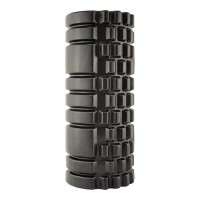 Massage Foam Roller of Midium Hardness Fit Guide Black 33x14 cm